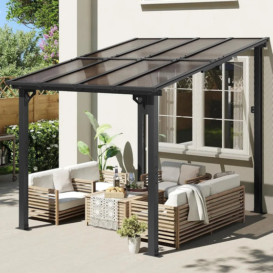8’x10’ Gazebo, Wall Mounted on Clearance, Outdoor Patio, Large Wall-Mounted Heavy Duty Awnings Patio