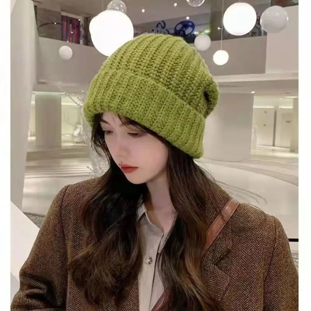Fashion Winter Warm Hats Women Casual Knitted Bonnet Caps Men Hats Solid Color Hip Hop Unisex