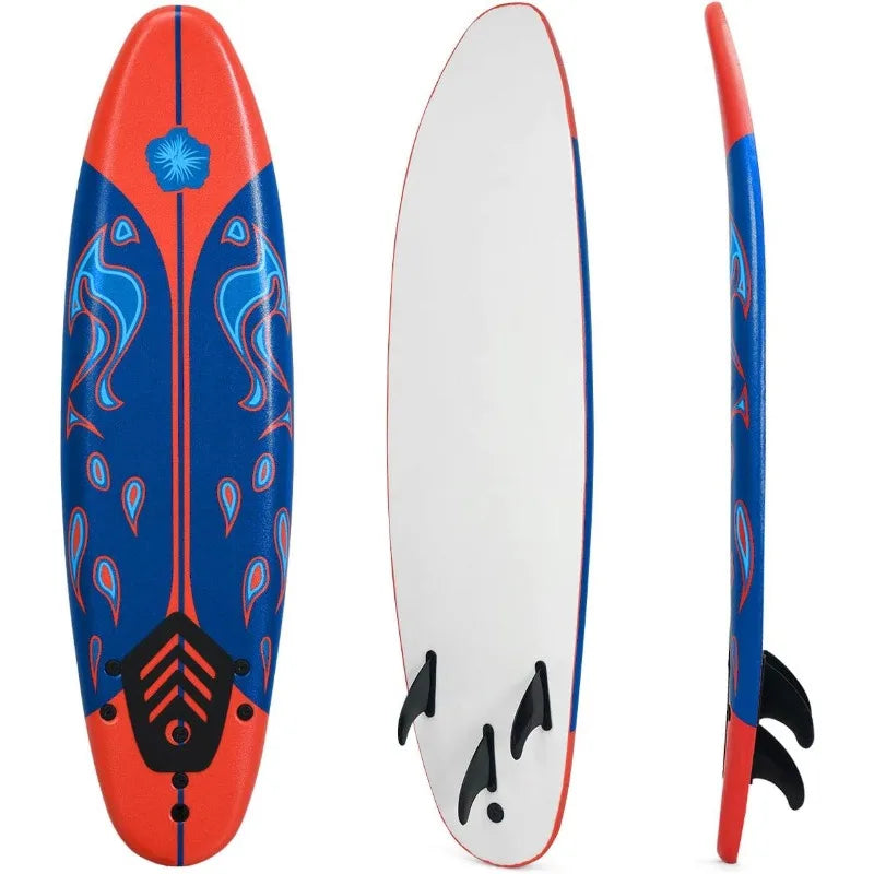Surfboard,6FT Stand Up Paddle Board, Removable Fins & Safety Leash,Non-Slip Board,Teen,Adult,Begin