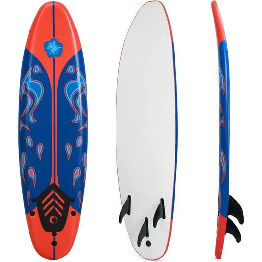 Surfboard,6FT Stand Up Paddle Board, Removable Fins & Safety Leash,Non-Slip Board,Teen,Adult,Begin