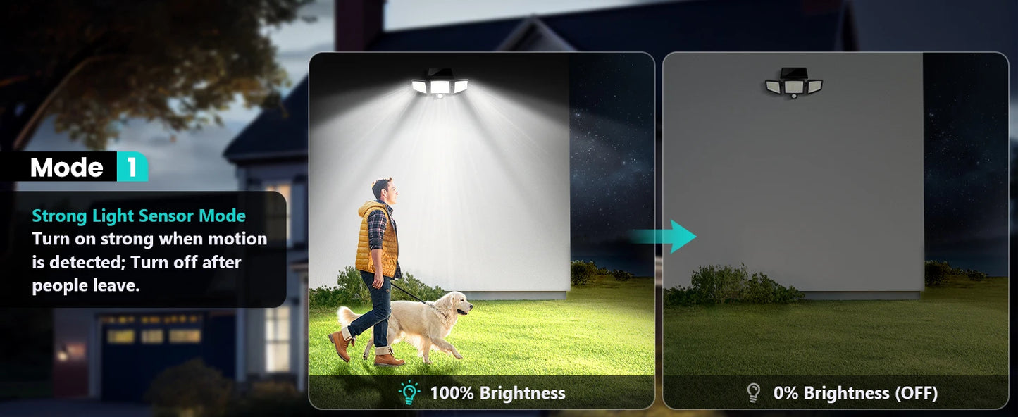 3Pack Outdoor Solar Lights, 210LED 2500LM Motion Sensor Security Lights, IP65 Waterproof