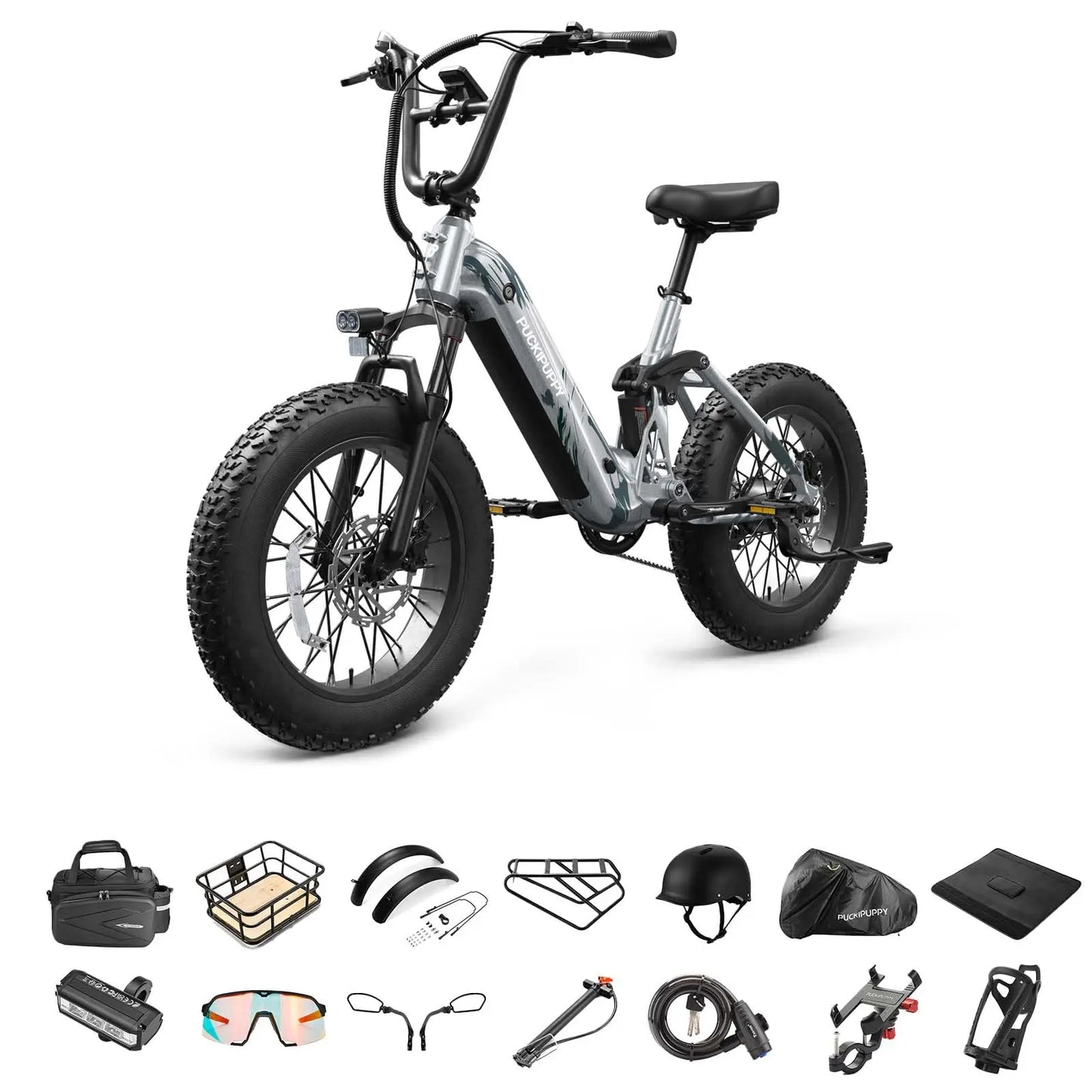 PUCKIPUPPY Corgi E-Bike Mountain20'' Fat Tire 960W 48V 20Ah Full Suspension, 2-Year Warranty