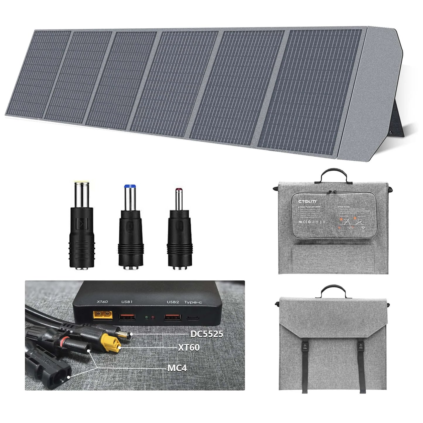 400W / 200W / 100W / 54W / 36W / 21W Solar Charger,Portable Waterproof Fold Solar Panel Camping RV