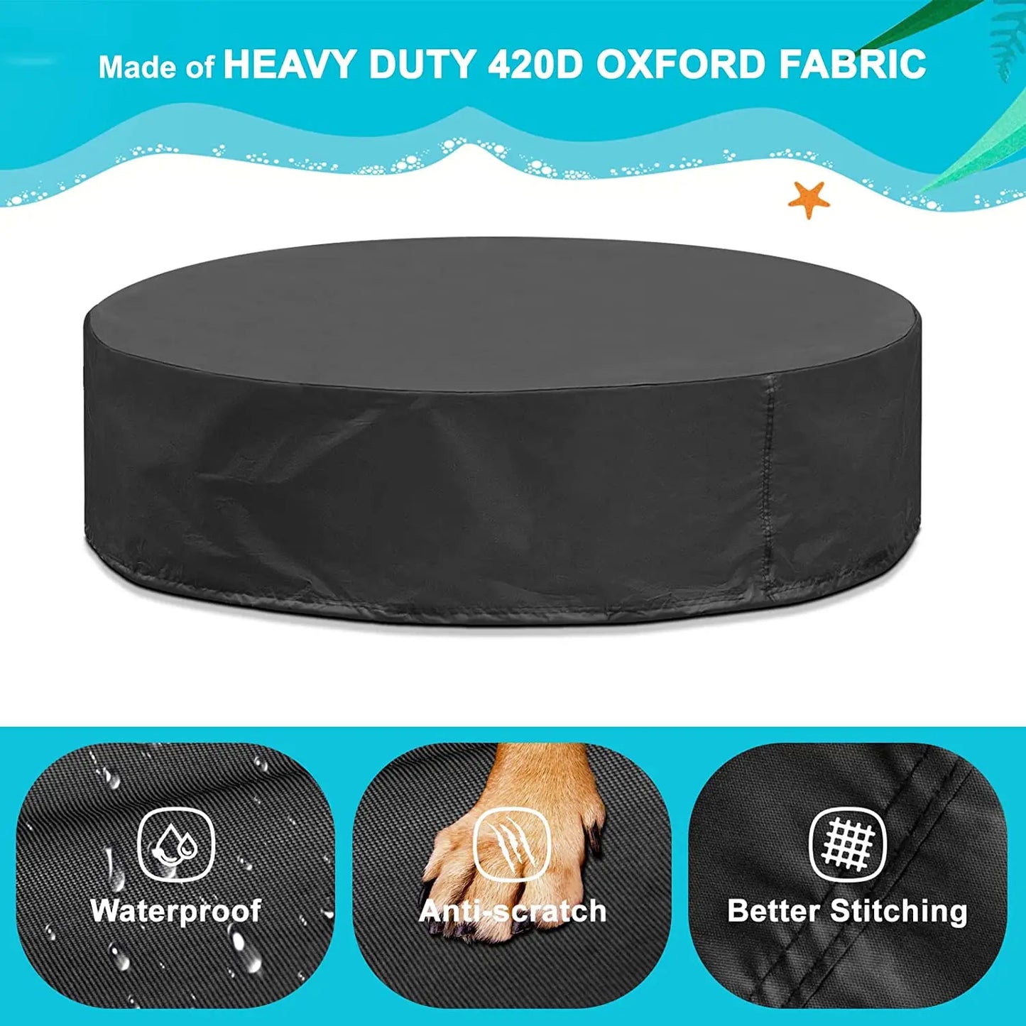 Dog Swimming Pool & Pool Cover Portable Plastic Grooming Tub scratch Resistance