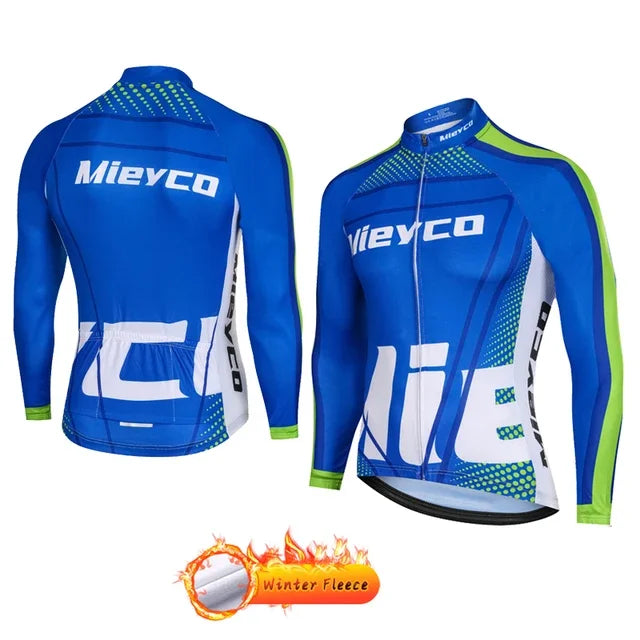 2022 Winter Thermal Fleece Men's Cycling Jersey - Mountain Bike Racing Sportswear