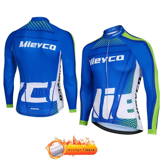 2022 Winter Thermal Fleece Men's Cycling Jersey - Mountain Bike Racing Sportswear