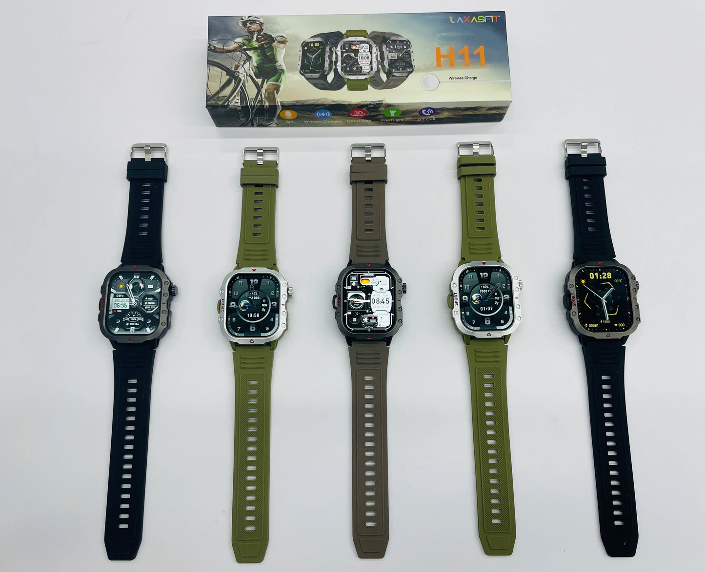 Smart Watch Bluetooth Voice Call LED Flashlight Health Monitor Outdoor Sports Smart