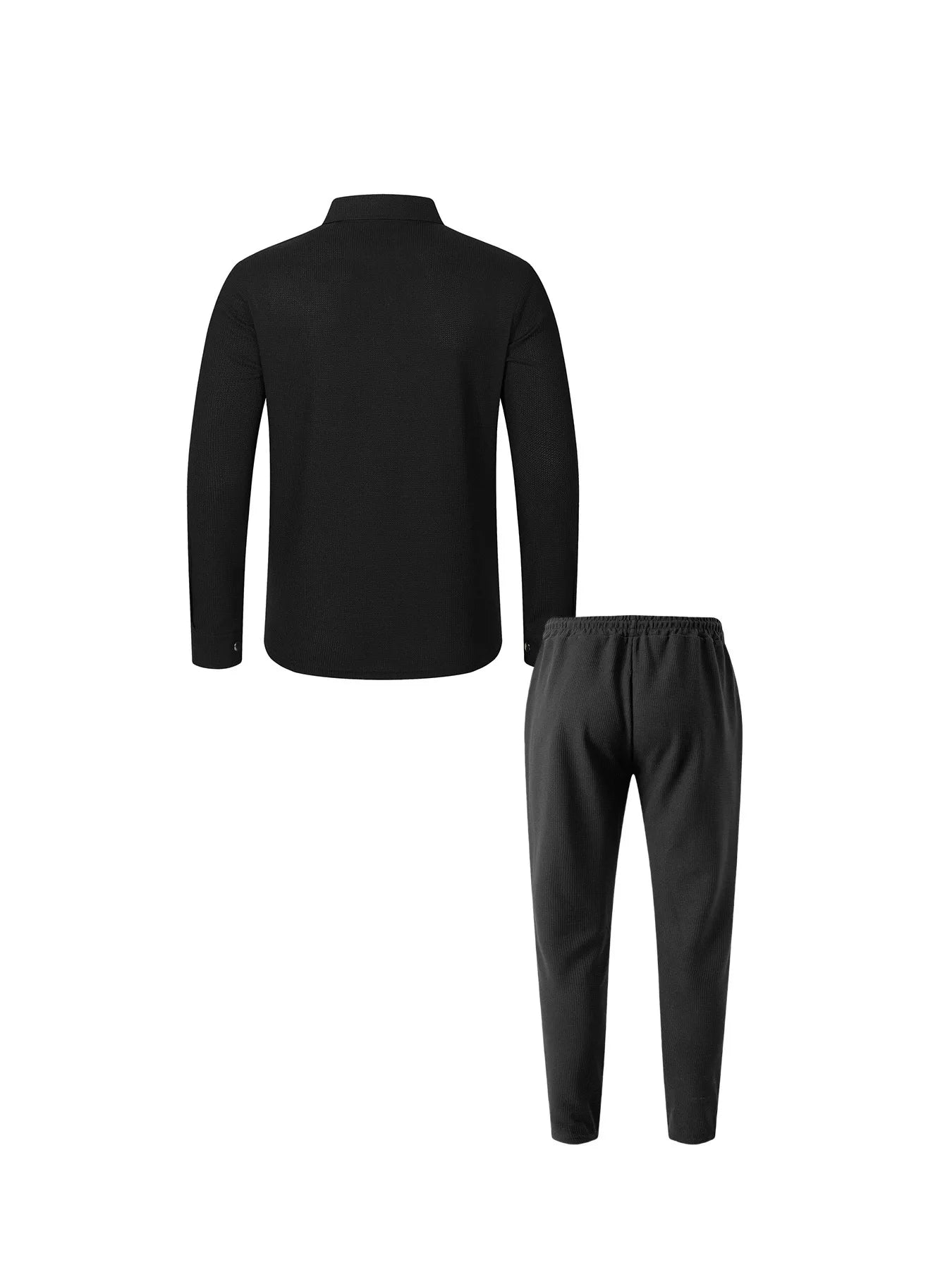Luxury Men's Casual Flight Jacket Autumn Winter Two-Piece Set Cotton Blend Fiber Long Sleeve