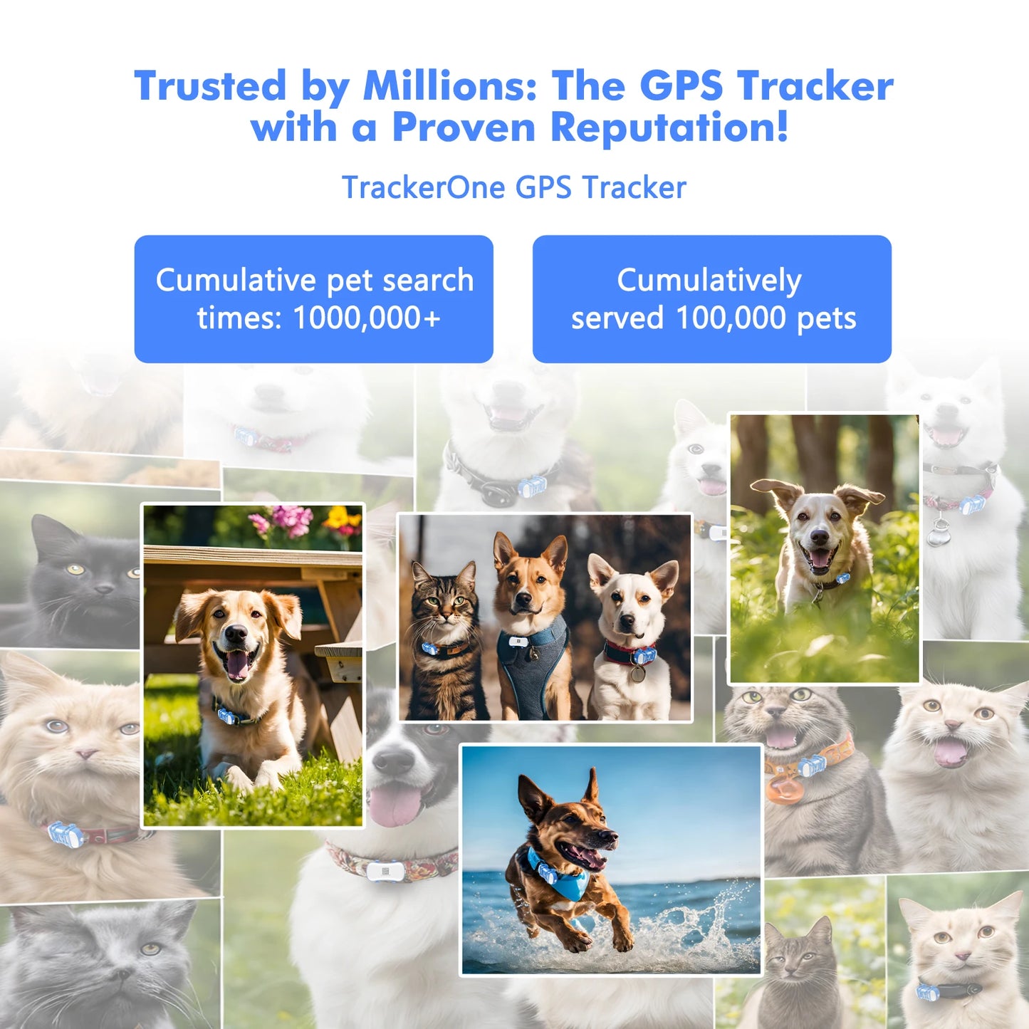 ‌4G Dog Cat GPS Tracker for Pets - Waterproof Smart Locator with App, Live Tracking &  Search,