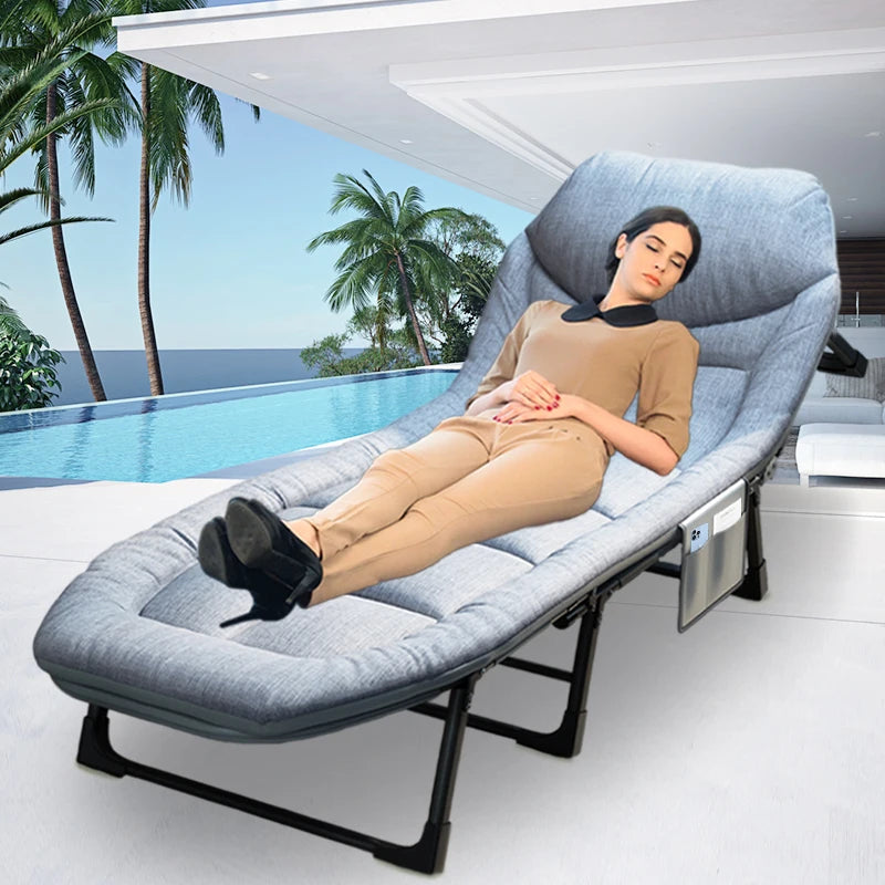 Sleeping Cots, Adults 6 Position,Portable & Foldable, Mattress /Pillow, Heavy Duty Sturdy Frame
