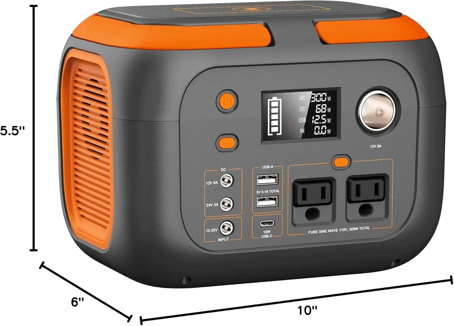 600W/300W/200W Portable Power Station,110V AC Outlets Solar Generator Storage Energy Camp RV Home