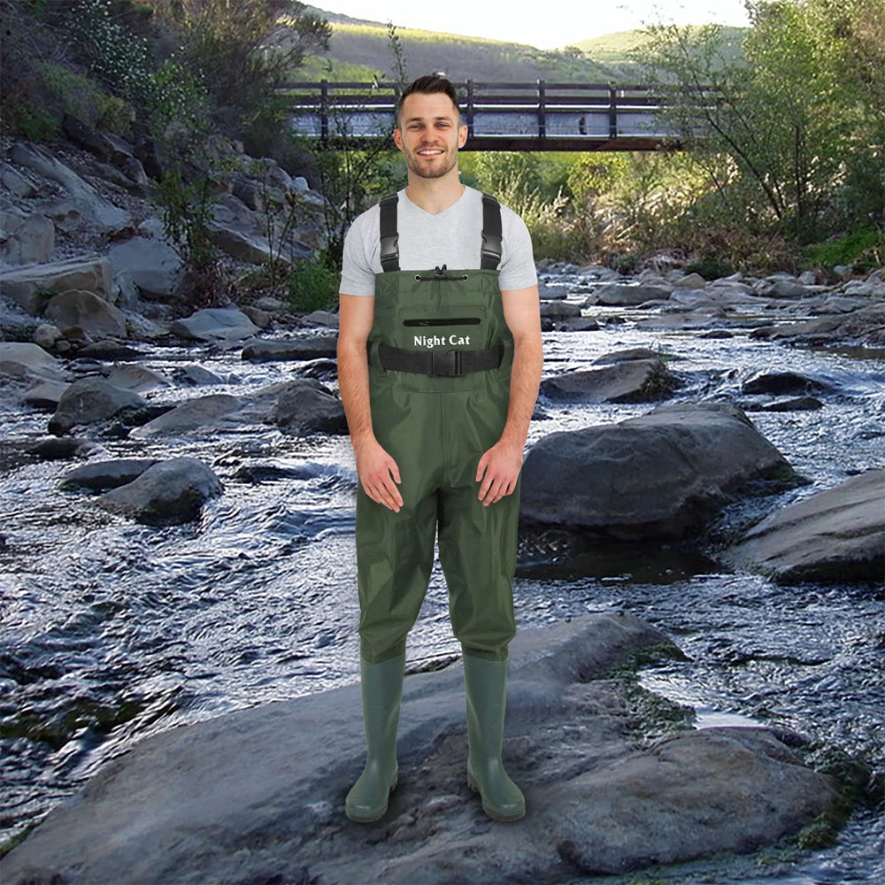 Lightweight Fishing Waders Waterproof Breathable Pvc Rubber Fishing Hunting Chest Waders With Boots