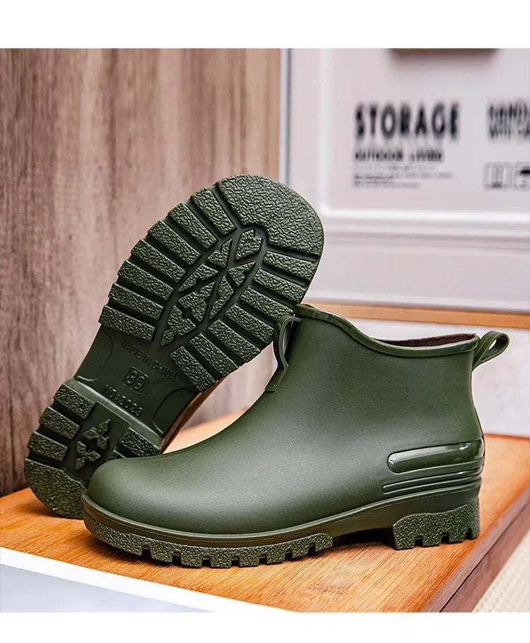 Thickened Style Outdoor Waterproof Non-Slip Portable Rain Boots Short Tube Ladies/MAN Rain Shoes