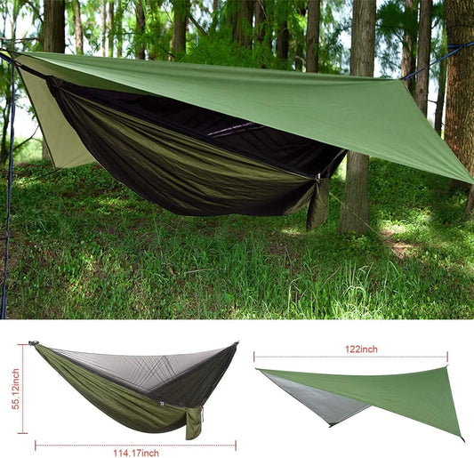 Camping Hammock,Rain Shelter Portable Single Double Person Tent GreenBeach Sunshade Canopy
