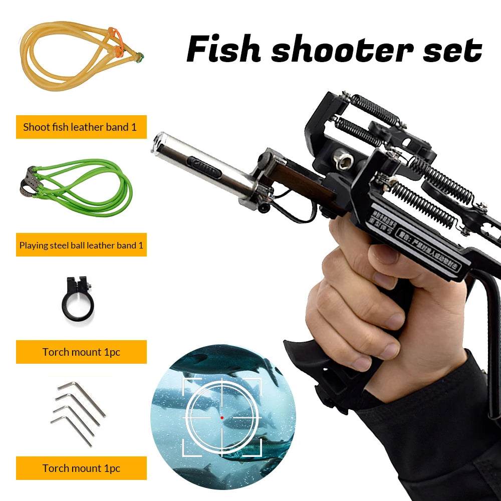 Professional Slingshot Metal Laser Fishing Hunting Catapult High Duty Powerful Sling Shot Arrow Rest