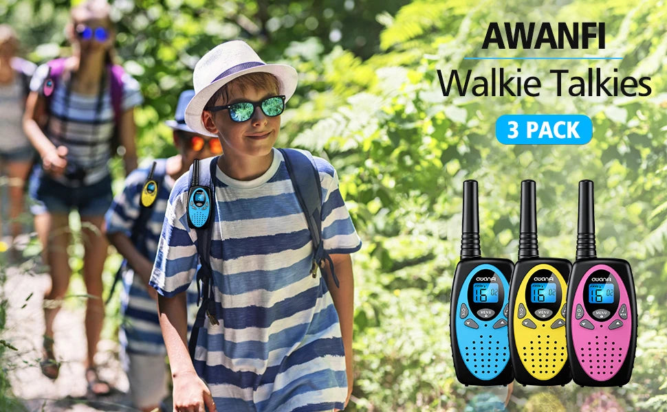 Walkie Talkies chargeable 3 Pack for Kids Adults, 2 Way Radios,1200 mAh Li-ion Battery 22 Channels