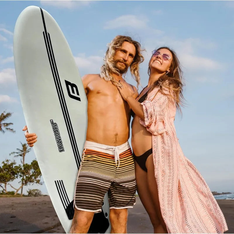 Surfboard Softboard Foam - Include (3) Fins 6’ Foot Leash, (2) Wood Stringers Inside Board Avail