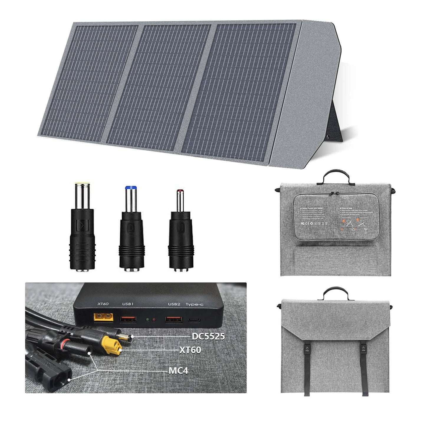 400W / 200W / 100W / 54W / 36W / 21W Solar Charger,Portable Waterproof Fold Solar Panel Camping RV