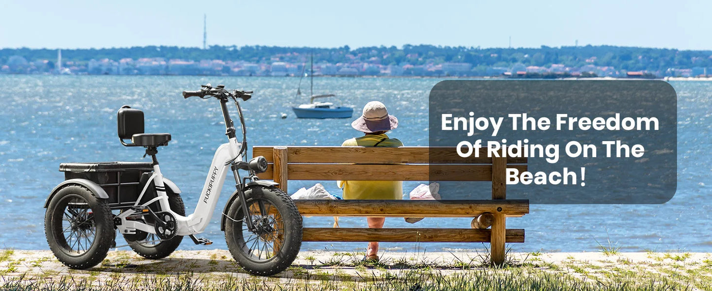 Husky Electric Trike, Adult 960W Peak Motor 60 Miles Range, 500 Lbs Load E-Trike 2-Year Warranty