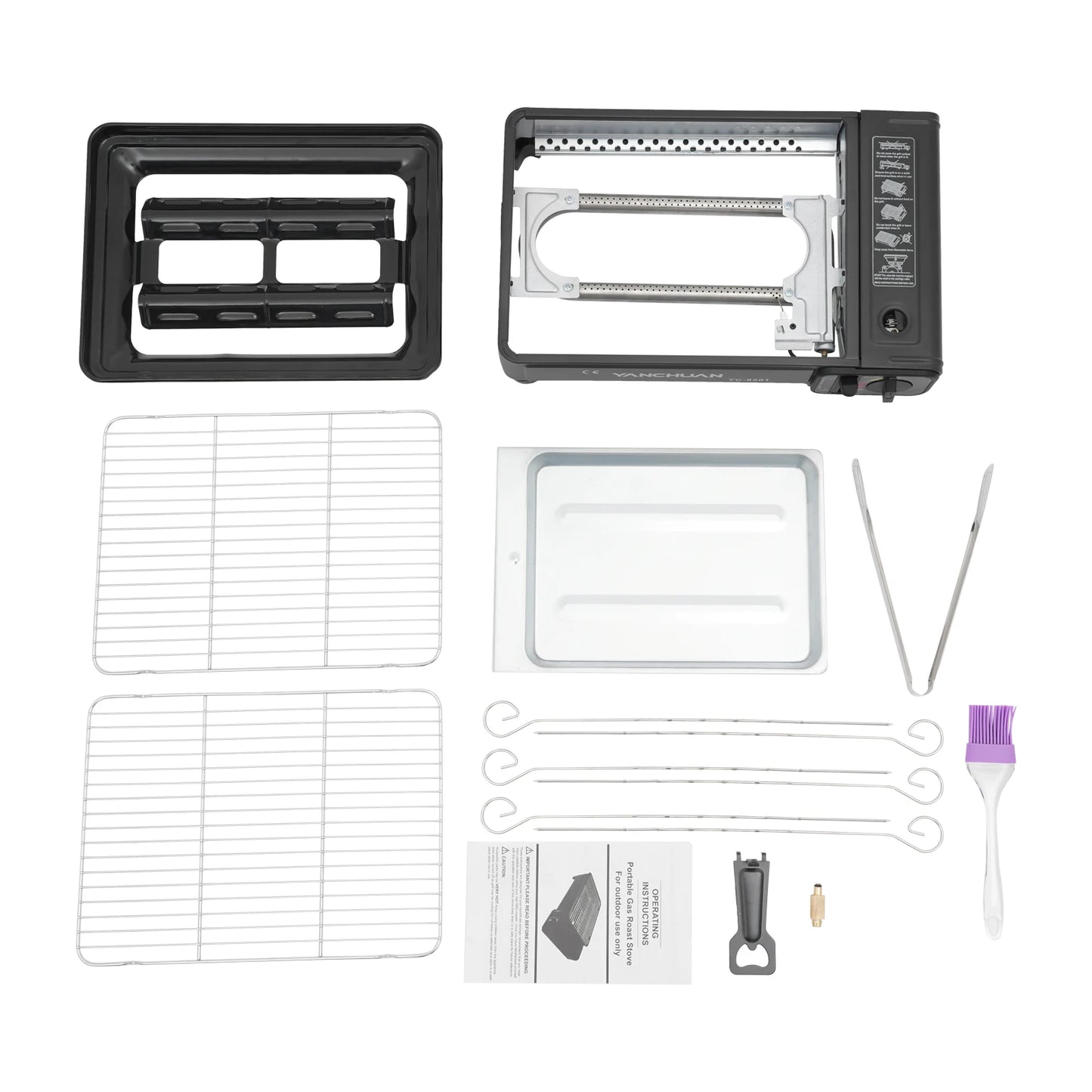 2.2KW Portable LPG/Butane Gas Grill Camping Stove Kit w/Carrying Case for Trekking RV