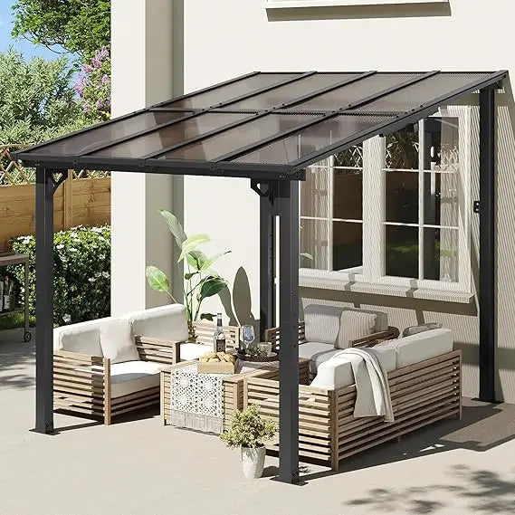 8’x10’ Gazebo, Wall Mounted on Clearance, Outdoor Patio, Large Wall-Mounted Heavy Duty Awnings Patio