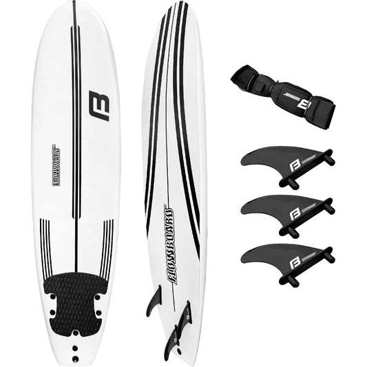 Surfboard Softboard Foam - Include (3) Fins 6’ Foot Leash, (2) Wood Stringers Inside Board Avail