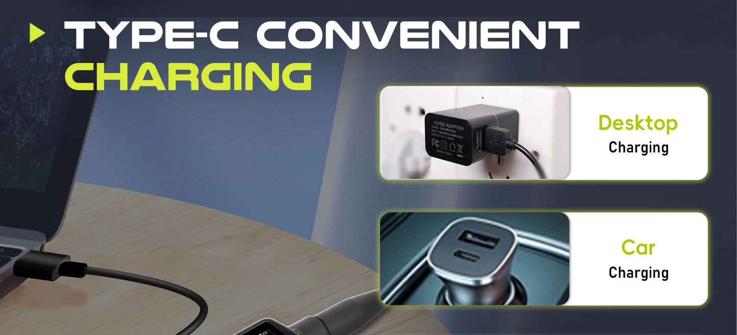 Walkie Talkie Phone APP Wireless Program HAM Air Band Long Range Radio USB Type-C Cable Prog/Charge