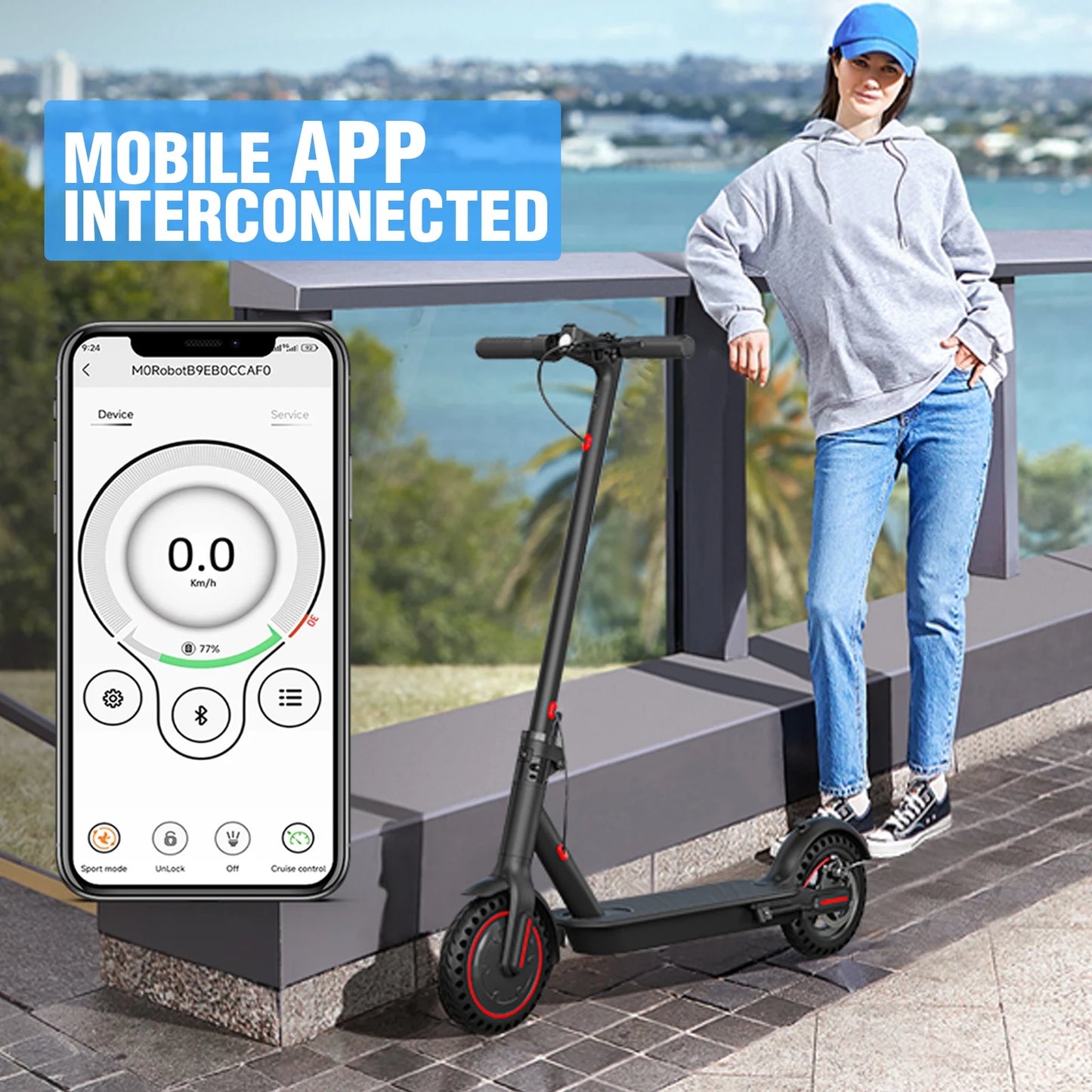 350W Foldable Electric Scooter Adults Teens,Explosion-proof Tires,Dual Brake System,Lightweight