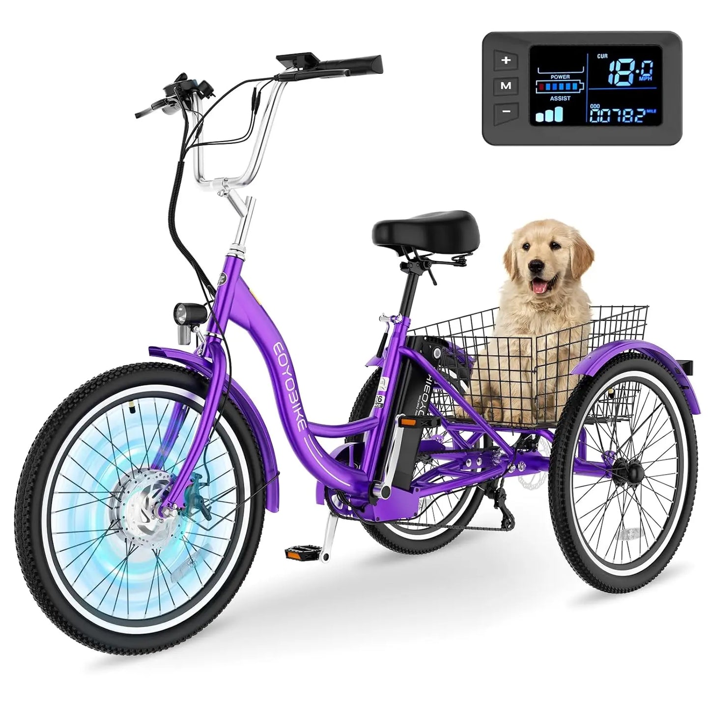 E-Tricycle, Adults, 350W 36V,Motorized Three Wheel , 7 Speeds 3 Wheels, Customized