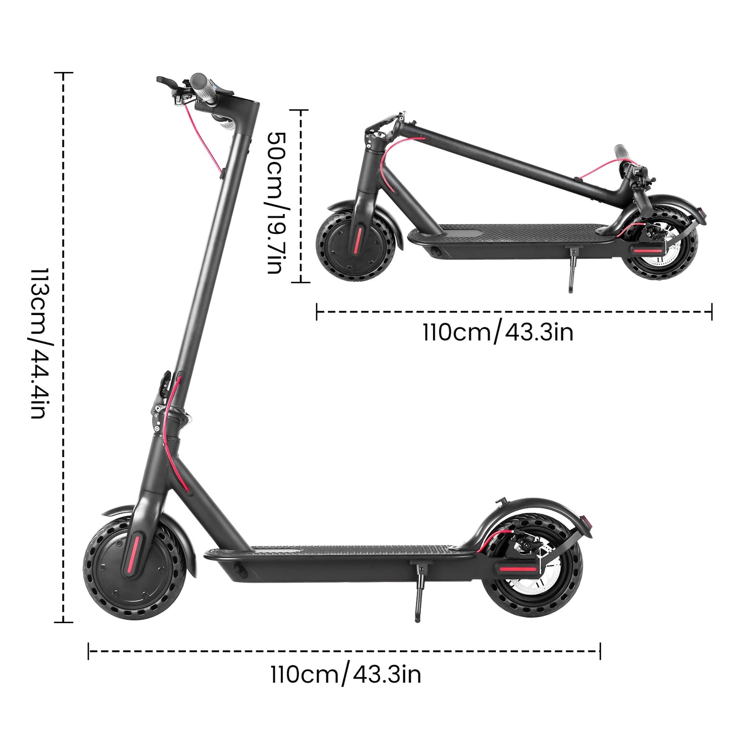 350W Peak 500W 36V Electric Scooter 10.4AH Battery 8.5inch Wheels 12 Months Warrantypaved, city st