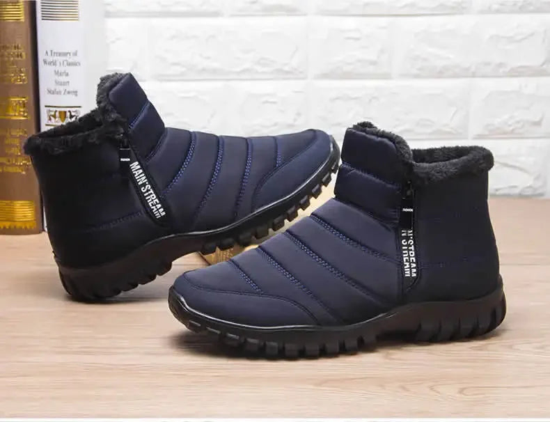 Men's sneakers Warm Cotton Zipper Snow Ankle Boots, Waterproof Snow Boots free shiping shoe