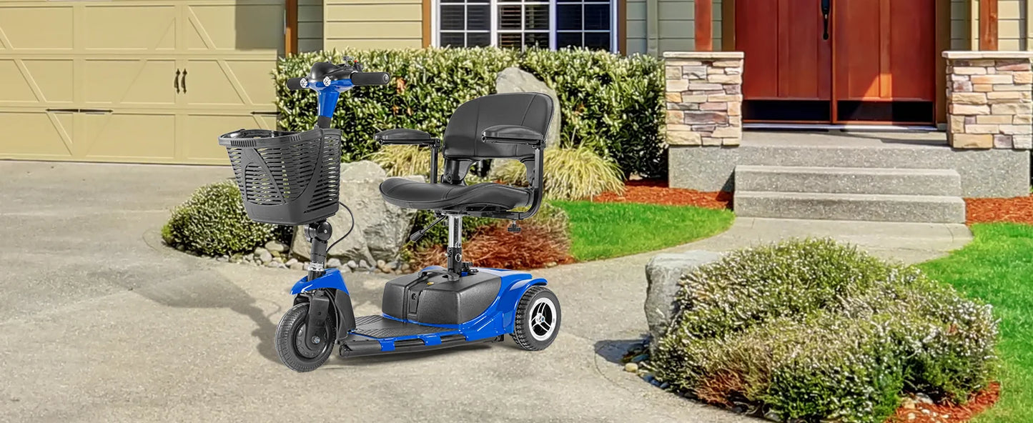 Electric 3 Wheel Mobility Scooter, Lighting Damping Front, Rear Hub Brakes Electric Tricycle