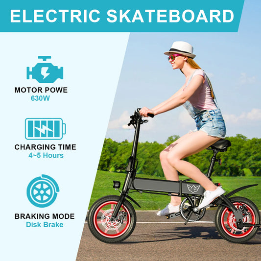 350W high-speed gear motor , foldable electric bicycle 15.5 miles lightweight small men's and women's adult