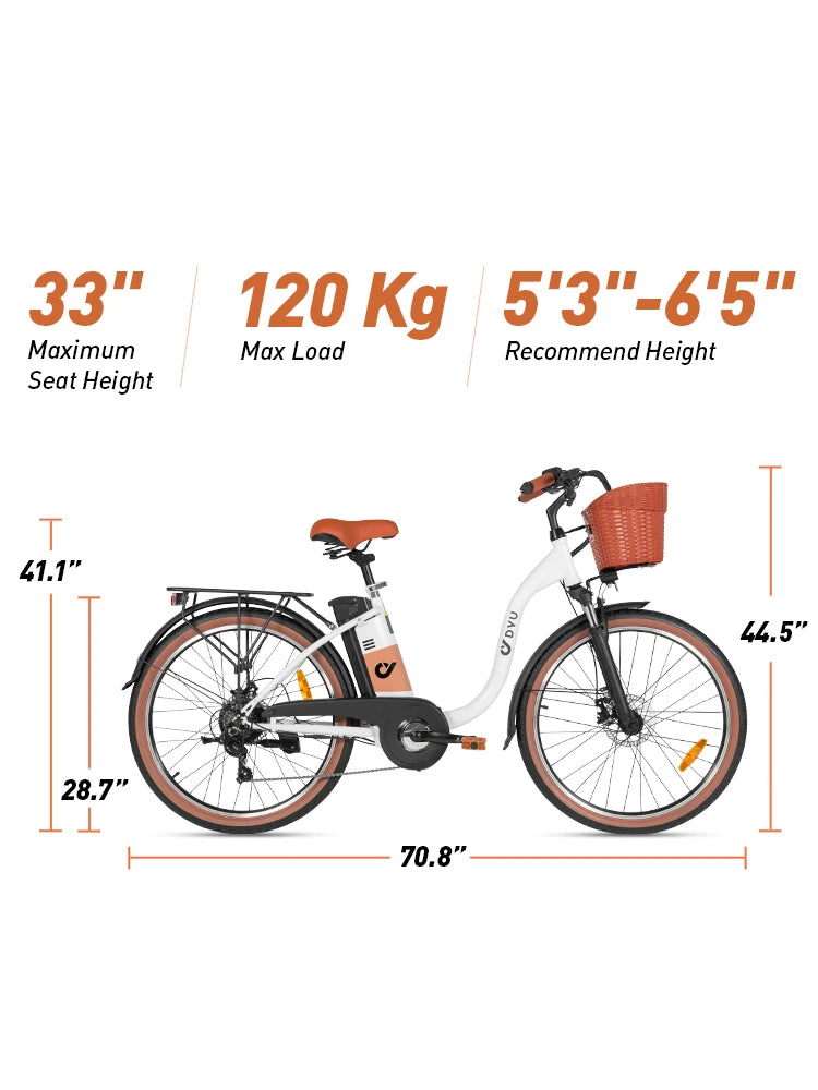 C6pro E-Bicycle Peak 500W Motor 36V15.6AH Lithium Battery Electric Bike  26 Inch city E-bike