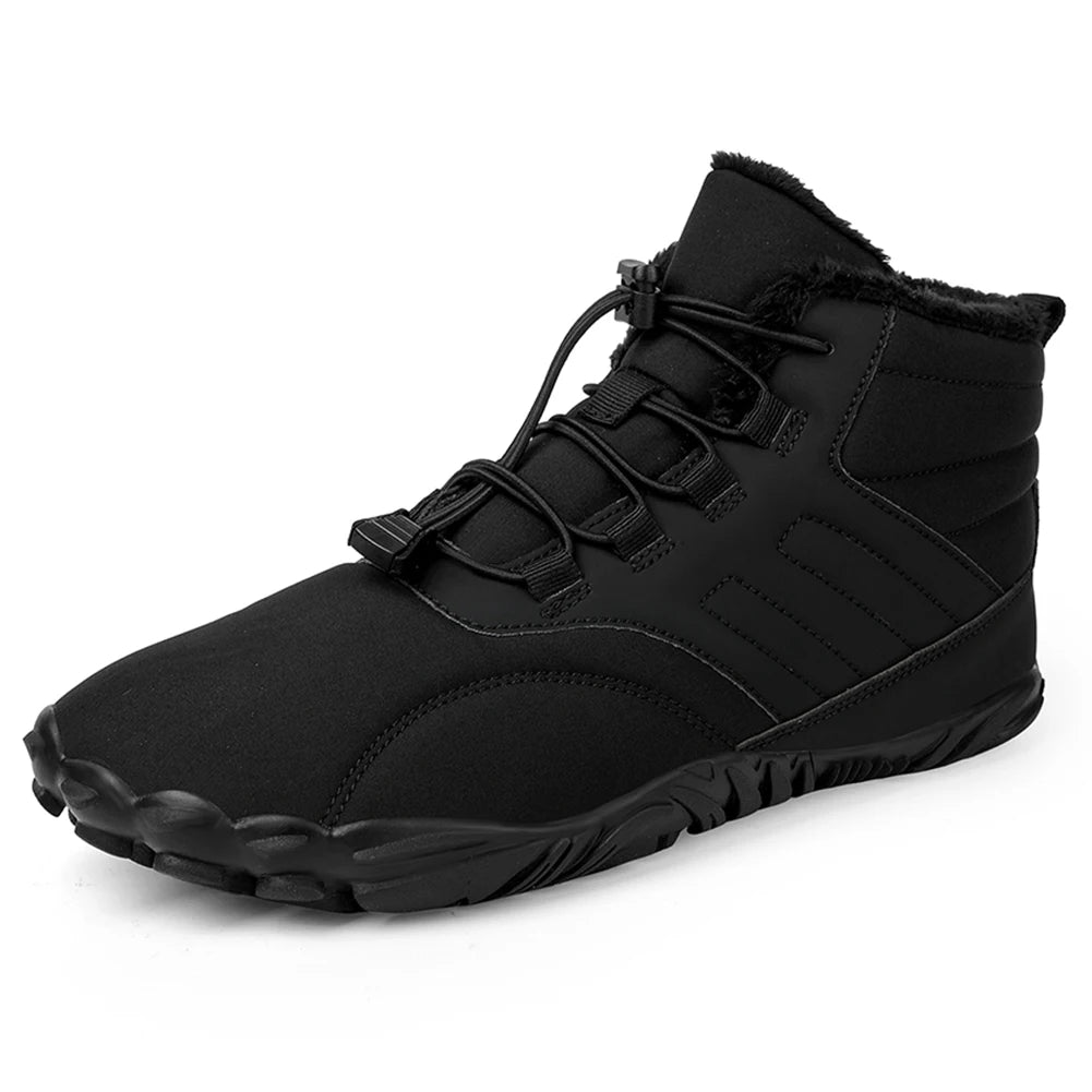 Winter Warm Running Barefoot Shoes Women Men Rubber High Ankle Boots Waterproof Non-Slip Breathable