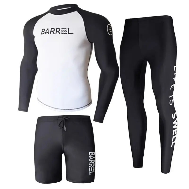 Oulylan Men Swimsuit Diving Suit Long Sleeve Quick Drying Wetsuit Summer Sun Protection Training