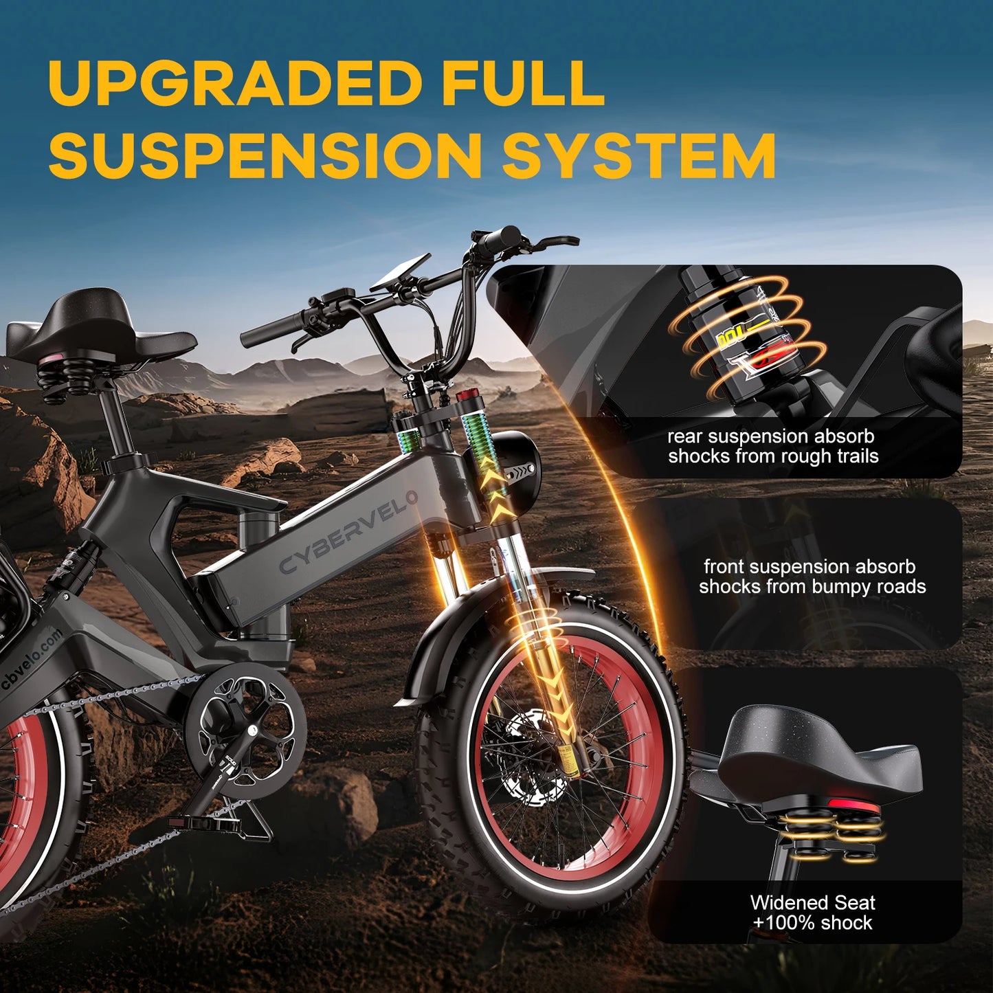 EK6 Peak 2000W Folding E-Bike, Adults, 35MPH 100Miles, 48V 25Ah Removable Battery,20"x4.0 Fat Tire