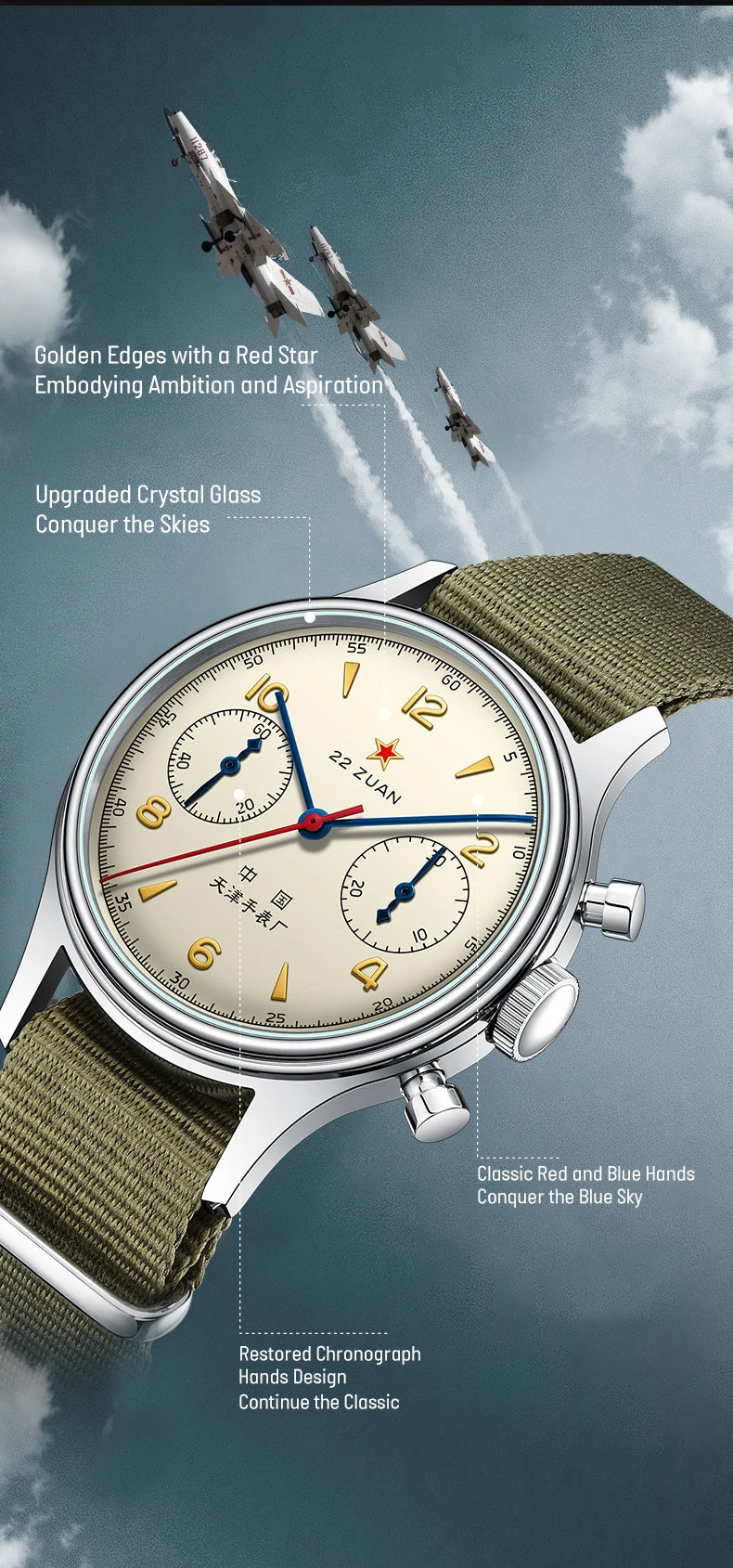Seagull 1963 International Chronograph Manual Winding Mechanical Watches Original ST1901