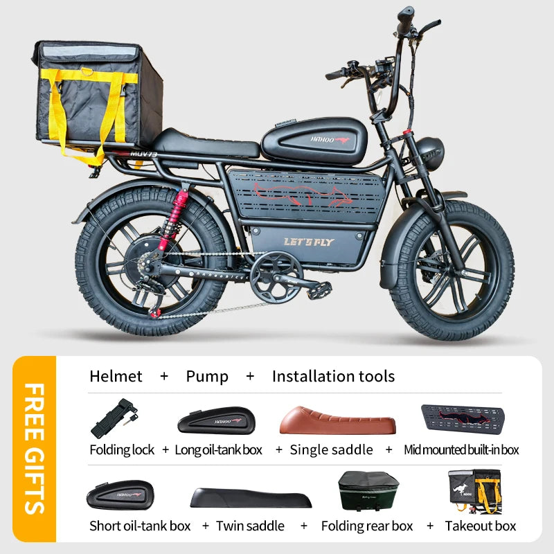 20 inches electric mountain bike 2000W brushless motor 48V 60Ah ebike dual suspension off road tyre