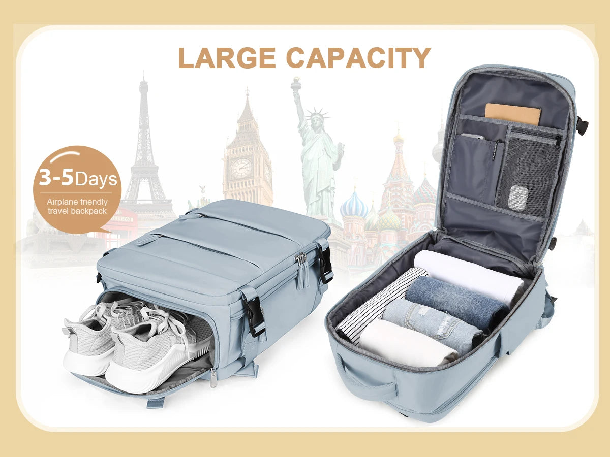 Large Travel Backpack for Women Men, Weekend Carry on,Waterproof