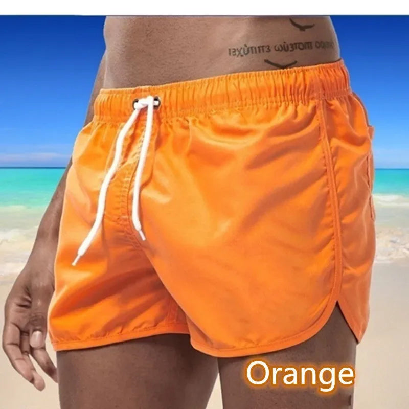 2025 New Summer Men's Brand Beachwear Sexy Swim Trunks Low Waist Breathable Beach Wear Surf