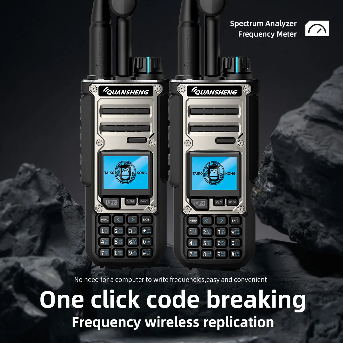10W VHF/UHF Dual Band Radio 999CH CTCSS/DCS IP55 2500mAh Type-C NOAA Weather Alarm CE