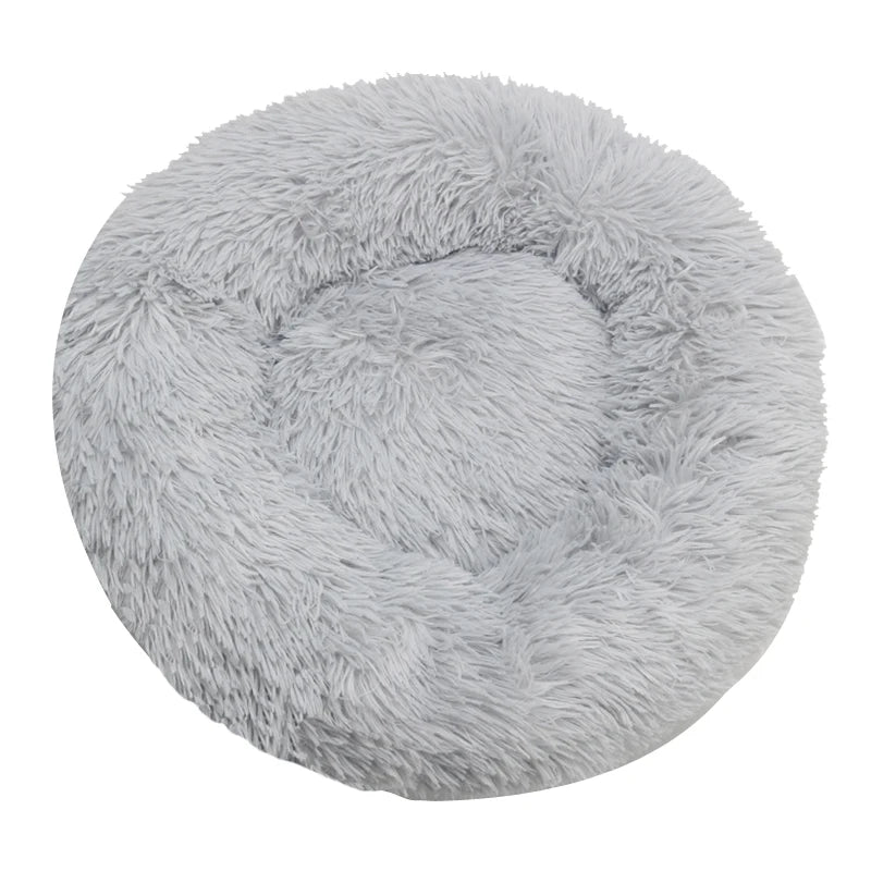 Round Dog/ Cat Bed Plush Basket Washable Pet Bed for Small Medium pet