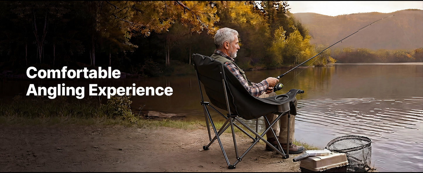 Lg.Camping Chairs 450lbs Heavy Duty Portable Padded Folding Camp Chairs w/Carry Bag