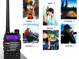 UV-5R+ Plus Two Way Radio, Long Range Rechargeable with Earpiece, Walkie Talkie,144-148 420-450MHz,