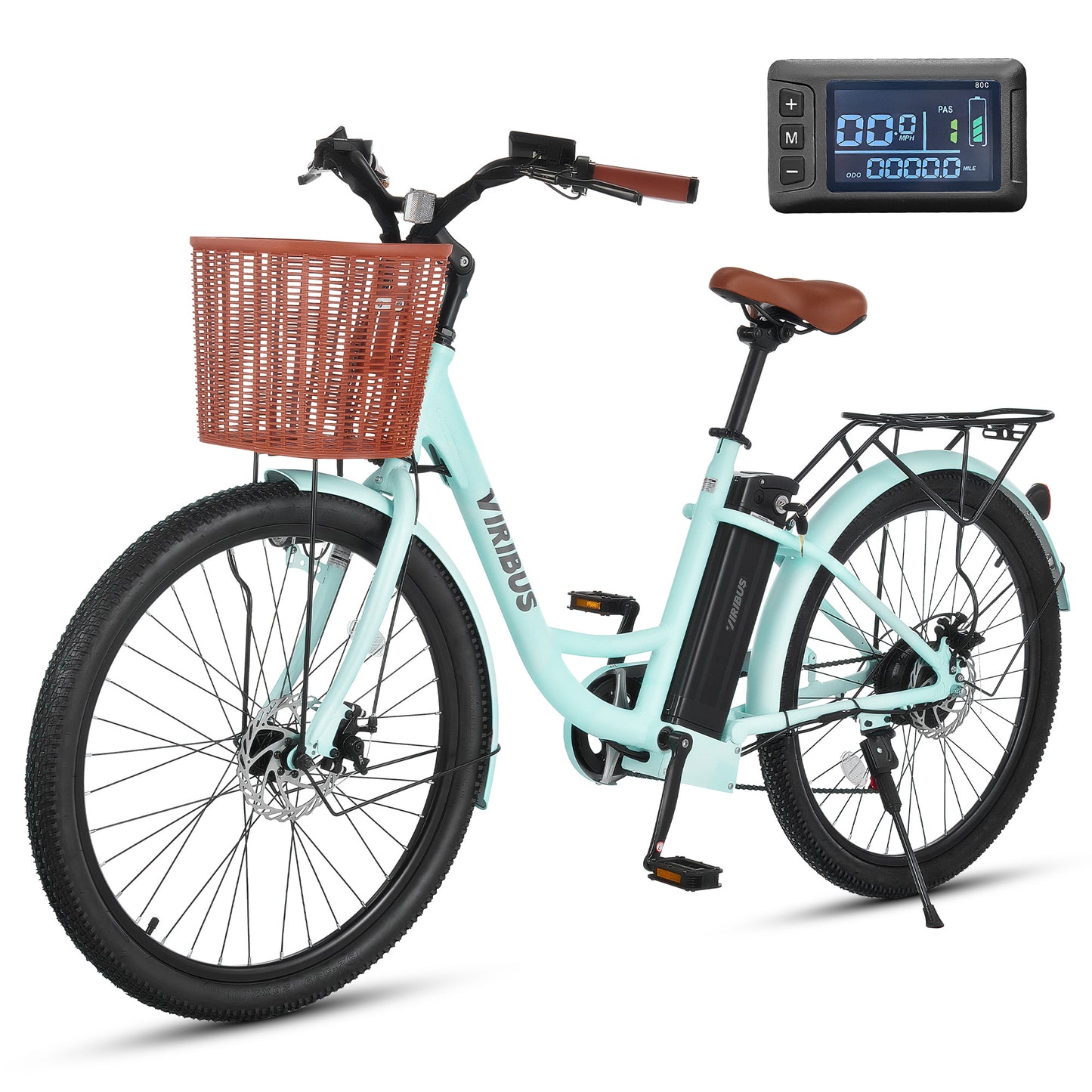 Adults, 26" ebike with 350W Motor Shimano 7 Speed Shifter Pedal Assist 36V Battery Dual Disc Brakes