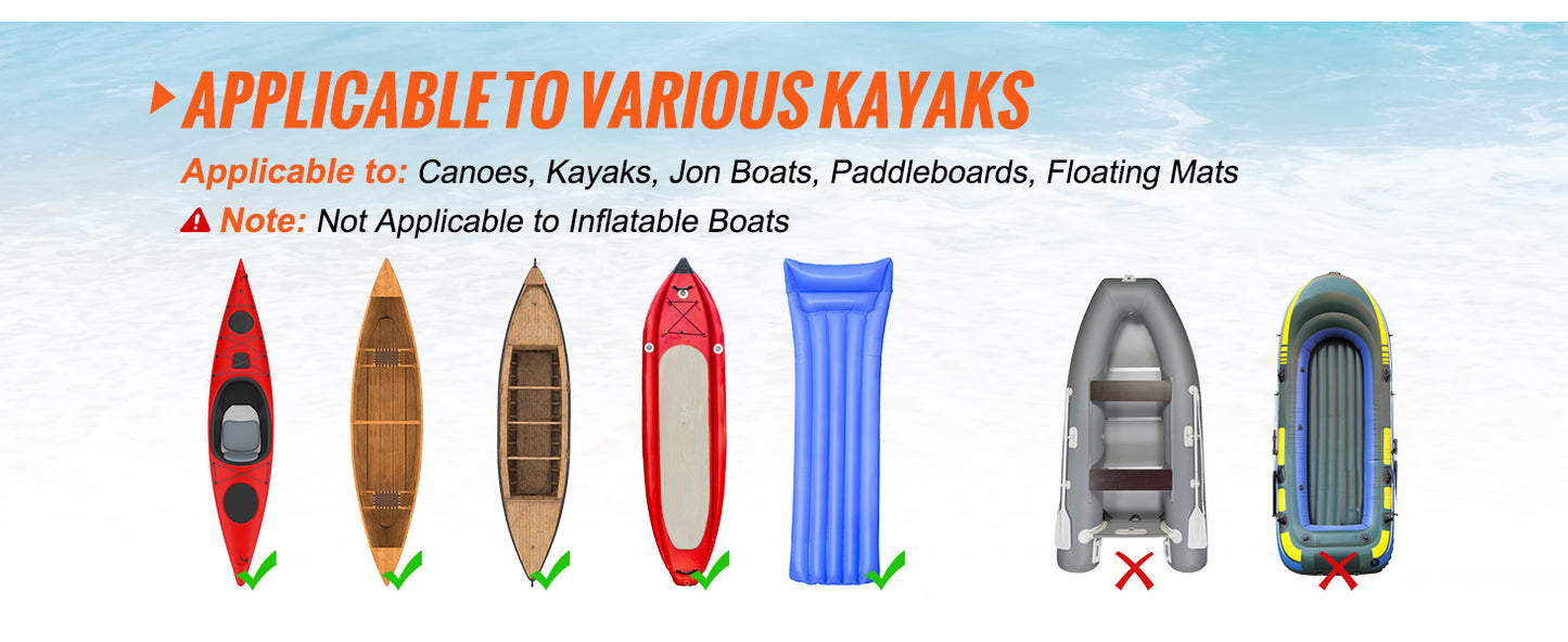 Kayak Cart 450lbs Detachable Canoe Trolley Cart with 12'' Tires Adjustable Width for Paddleboards