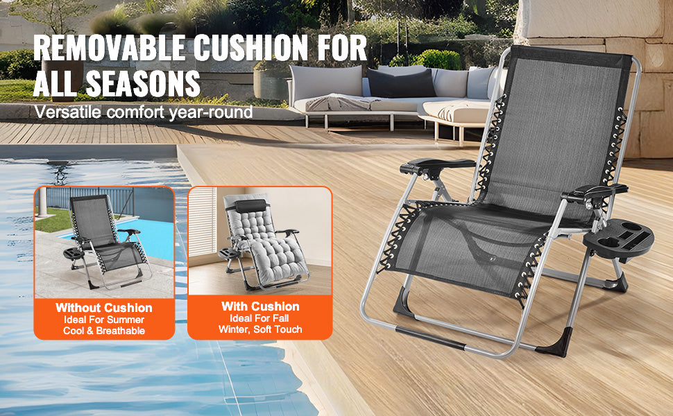 Zero Gravity Chair/Recliner Adjustable Anti Gravity with Cushion Footrest and Cupholder
