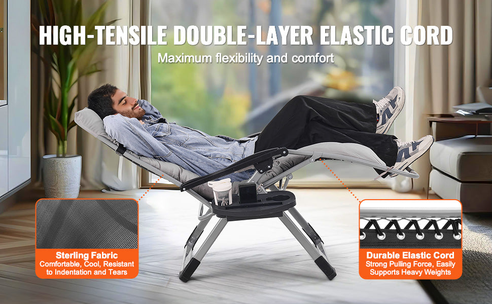 Zero Gravity Chair/Recliner Adjustable Anti Gravity with Cushion Footrest and Cupholder